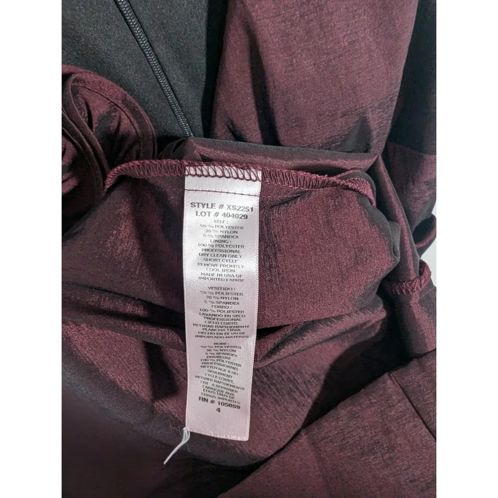 Xscape Dress 4‎ Rouched Maroon Cocktail Formal Vamp Rosette